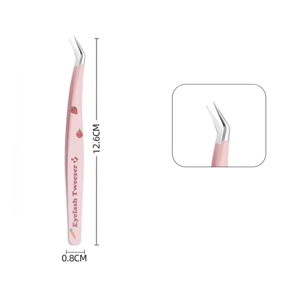 6 Types False Eyelash Tweezers Stainless Steel Anti-static Pincet Curved Strip 3D Lashes Extension Tweezer Makeup Tools