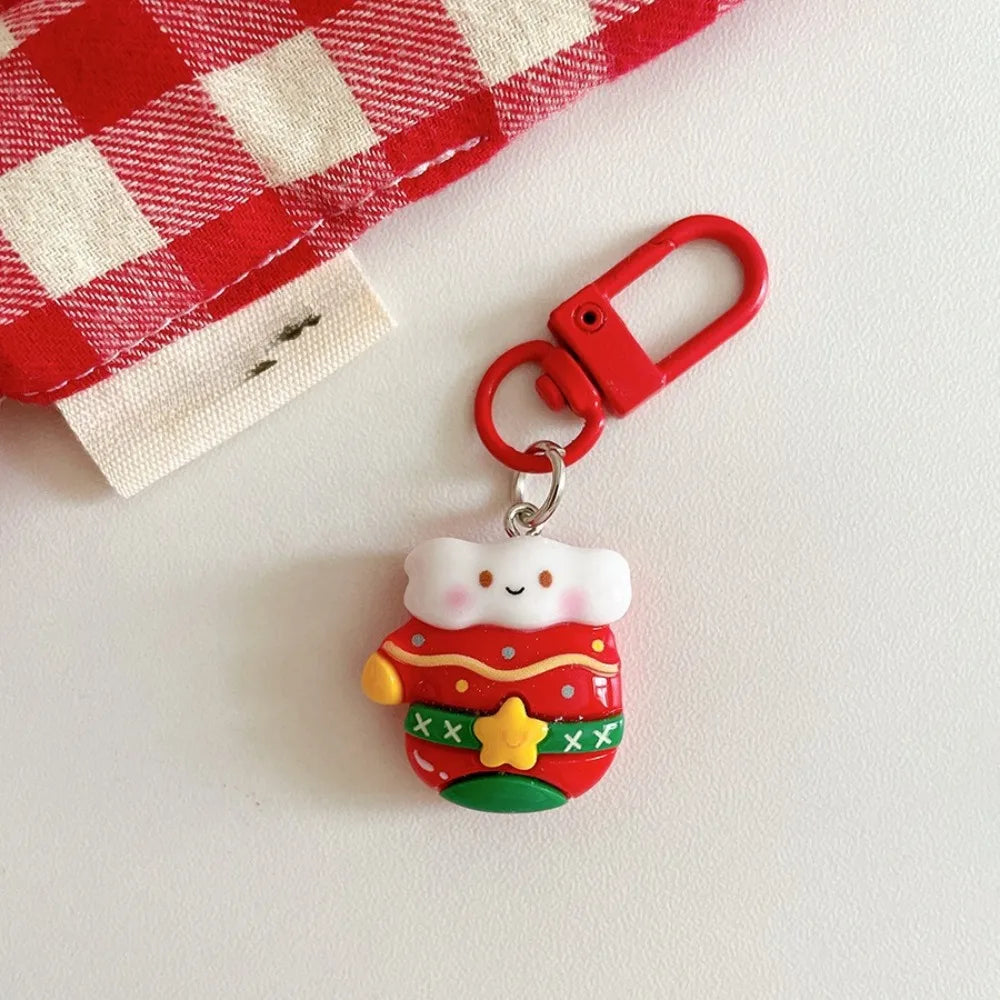 10-50Pcs Christmas Theme Resin Keychain Pendant, Christmas New Year Birthday Carnival Party Gift, Gift Bag Filler Souvenir