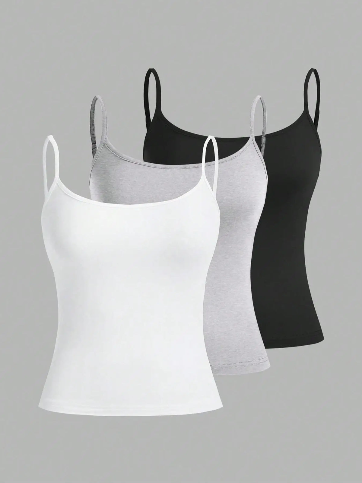 European and American Spring, Summer and Autumn Solid Color Daily Casual Adjustable Suspender Vest Three-Piece Set