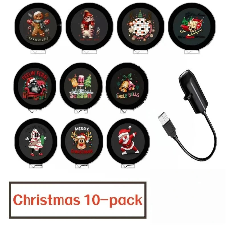 Christmas LED Projector Light 3/6/24pcs Projection Patterns- Adjustable Santa Claus Christmas Tree Night Light Christmas Decor