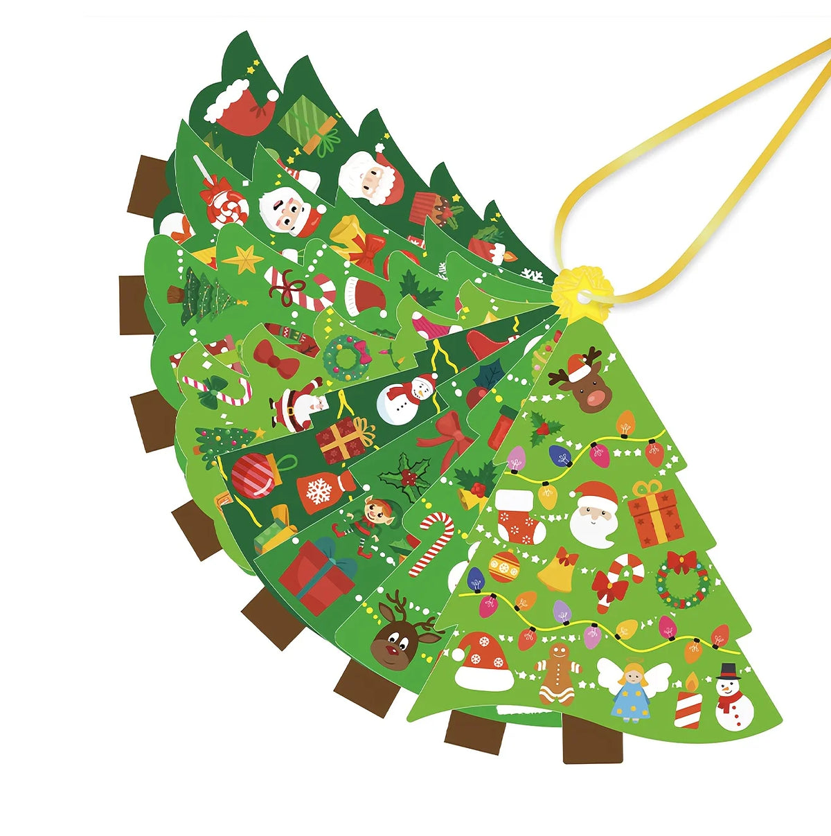 24 Sets Christmas Tree DIY Craft Kit - Create Your Own Holiday Greeting Cards with Stickers, Perfect for Xmas Parties, Decor