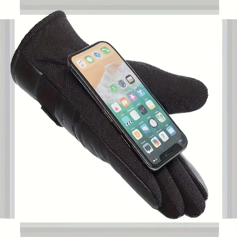 Thick Warm Windproof Cold-Proof Winter Gloves, Comfortable Outdoor Bike Motorcycle Riding Gloves, Versatile Winter Accessories a