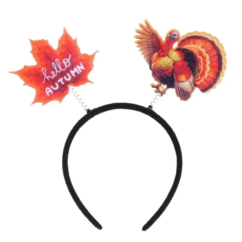 31BB Turkey Headband For Thanksgiving Party Comfortable Fit Fun Holiday Hair Decoration
