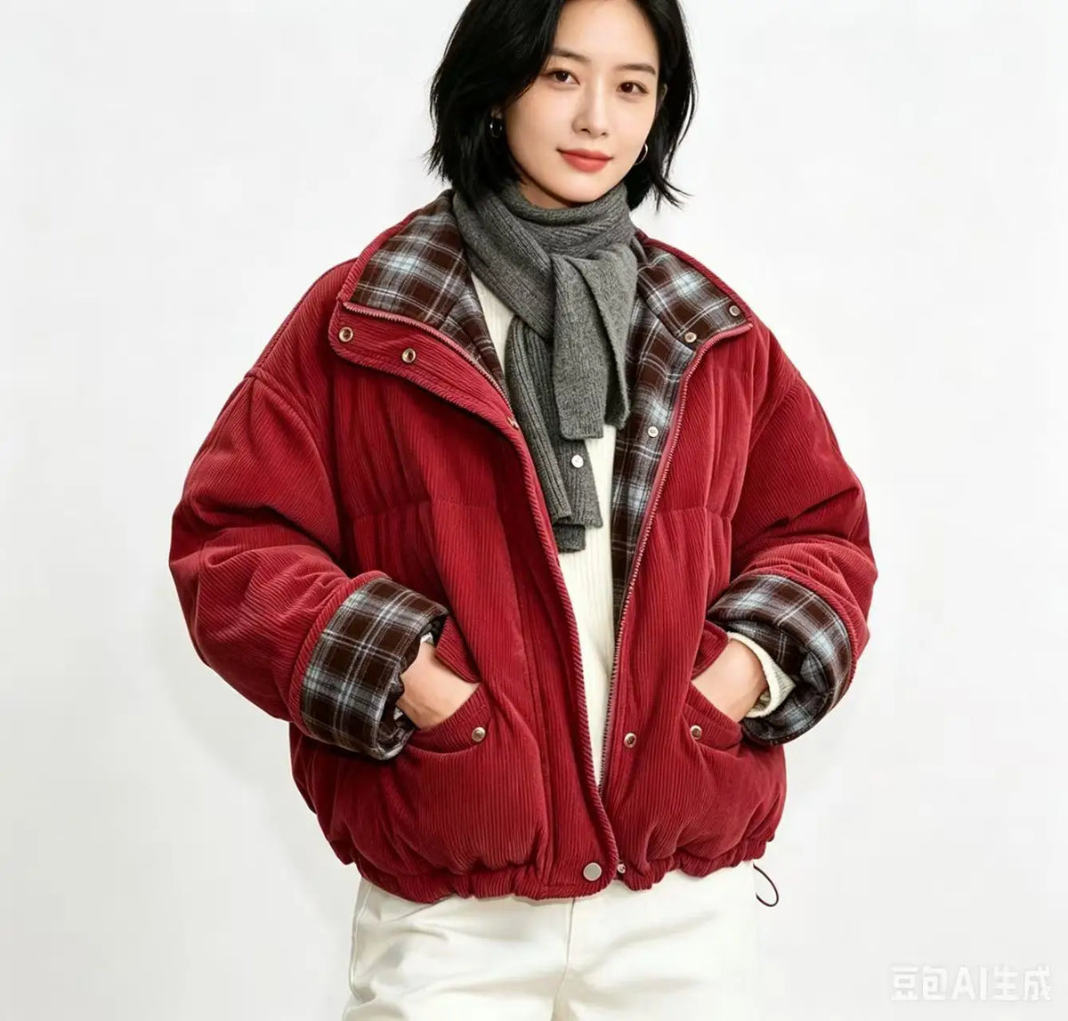 Winter Reversible Coats Long Hooded Jackets Reversible Sherpa Fleece Warm Outerwear for Cold Winter
