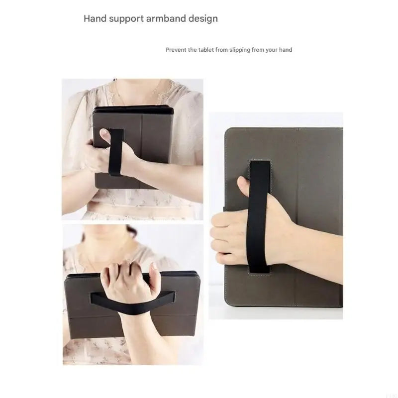 Tablets Case Folding Stand Protective Cover for Tab 12.2Inch Tablets with Builts In Hand Straps And Pencil Holder F19E