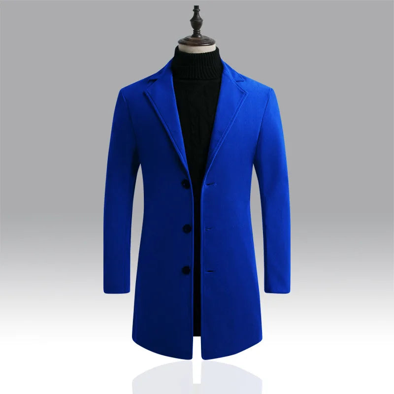 Autumn and Winter Men's Woolen Coat Over Coat Long Winter Mens Wool Coats and Jackets