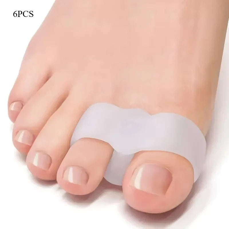 6pcs Toe Separators, High-Quality Silicone, Soft, Durable, Unscented, Latex-Free, Washable and Reusable Toe Spacers for Comfort