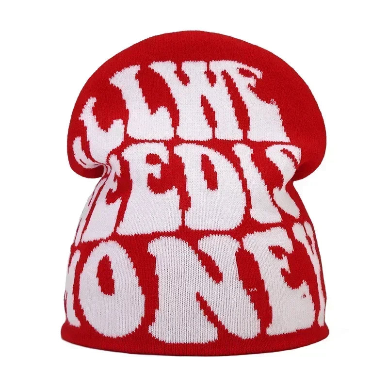 Y2K Letter Knitted Winter Autumn Beanie Cap Men Women Kanye Beanies Gorras Hombre Top Warm Skiing Hat Ear Hats Hip Hop Skullcap