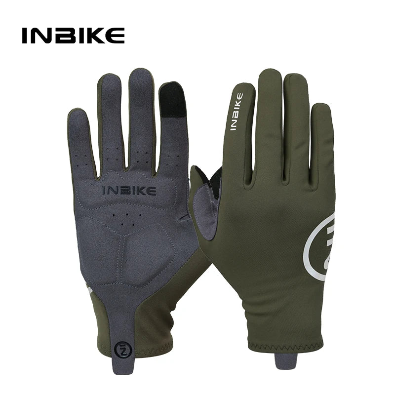 INBIKE Winter Bicycle Gloves for Men Touchscreen MTB Cycling Gloves with Padded Full Finger Bike Racing Gloves Bike Accessories