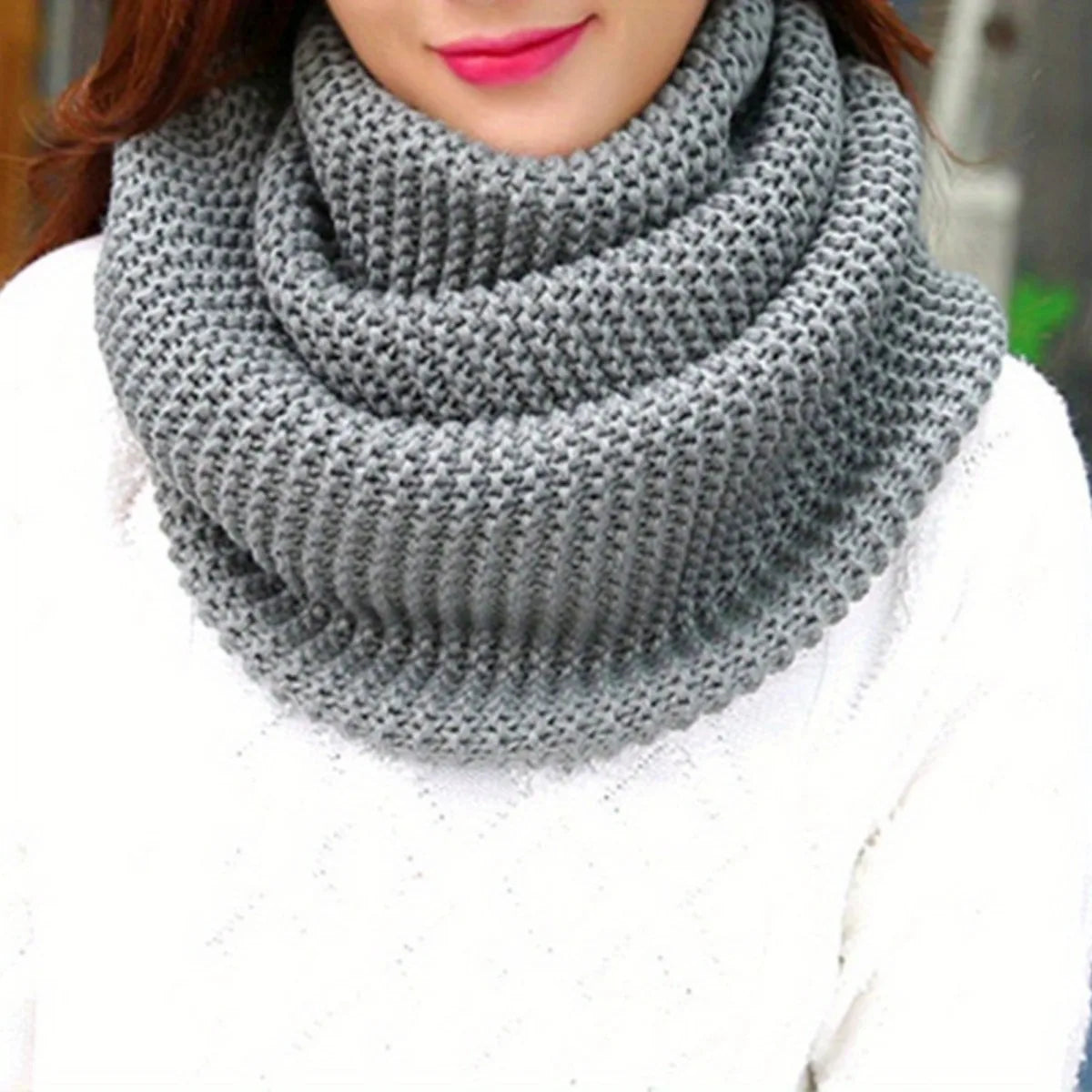 Elegant Thick Winter Scarf for Women - Windproof, Breathable, Infinite Loop Neck Warmer with Soft Style Texture.Machine washable