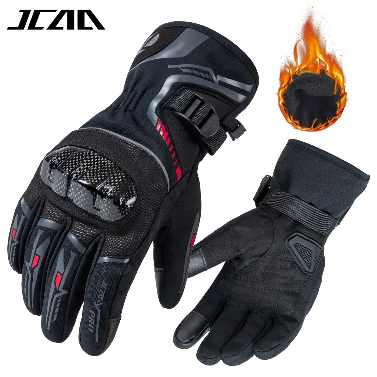 Winter Thermal Motorcycle Gloves Men Women Waterproof Motocross Biker Gloves Outdoor Sports Riding Carbon Fiber Protective Glove