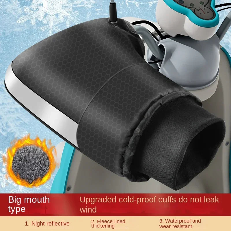 1 Pair Motorcycle Handlebar Muffs Winter cycling gloves Waterproof Handle bar Mitts Snowmobile E-Bike Motorbike Thermal Gloves