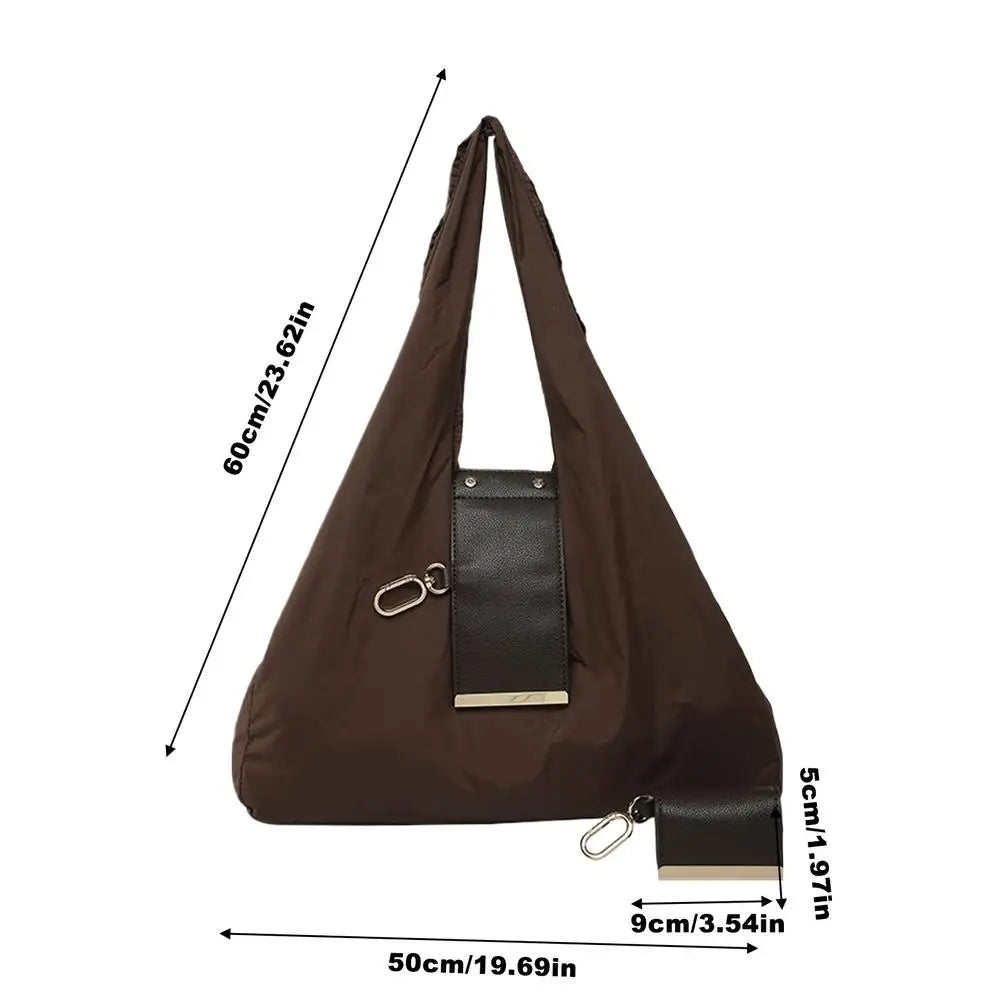 Tote Bag for Women PU Leather Trendy Purses Lightweight Expandable Key Ring Tote for Students Teachers Travel Outdoor School