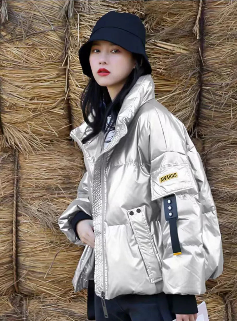 Winter Coat Women 2026 Loose Casual Black Blue Short Parka Mujer Down Cotton Solid Plus Size Overcoat Ladies Warm Jacket Female