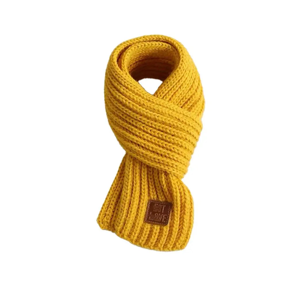 Kids Winter Knitted Scarf Warm Soft Outdoor Windproof Neckerchief Solid Color Scarf Children's Warm Accessories