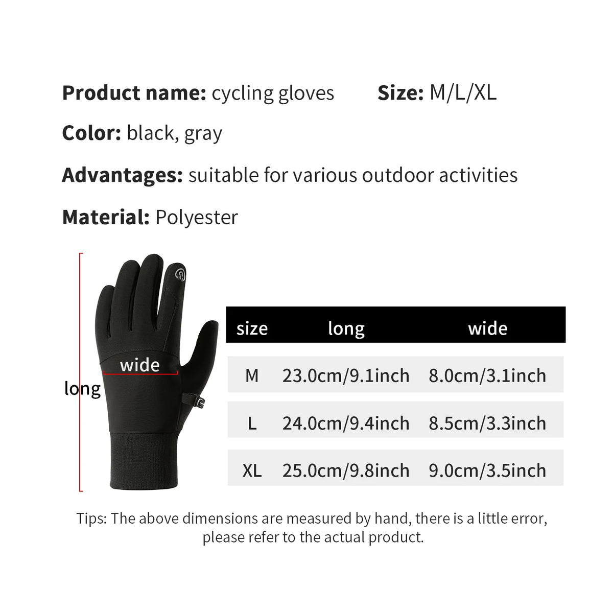 Winter Thermal Motorcycle Gloves Waterproof Windproof Touch Screen Anti-slip Full Finger Insulated Outdoor Scooter Riding Gloves