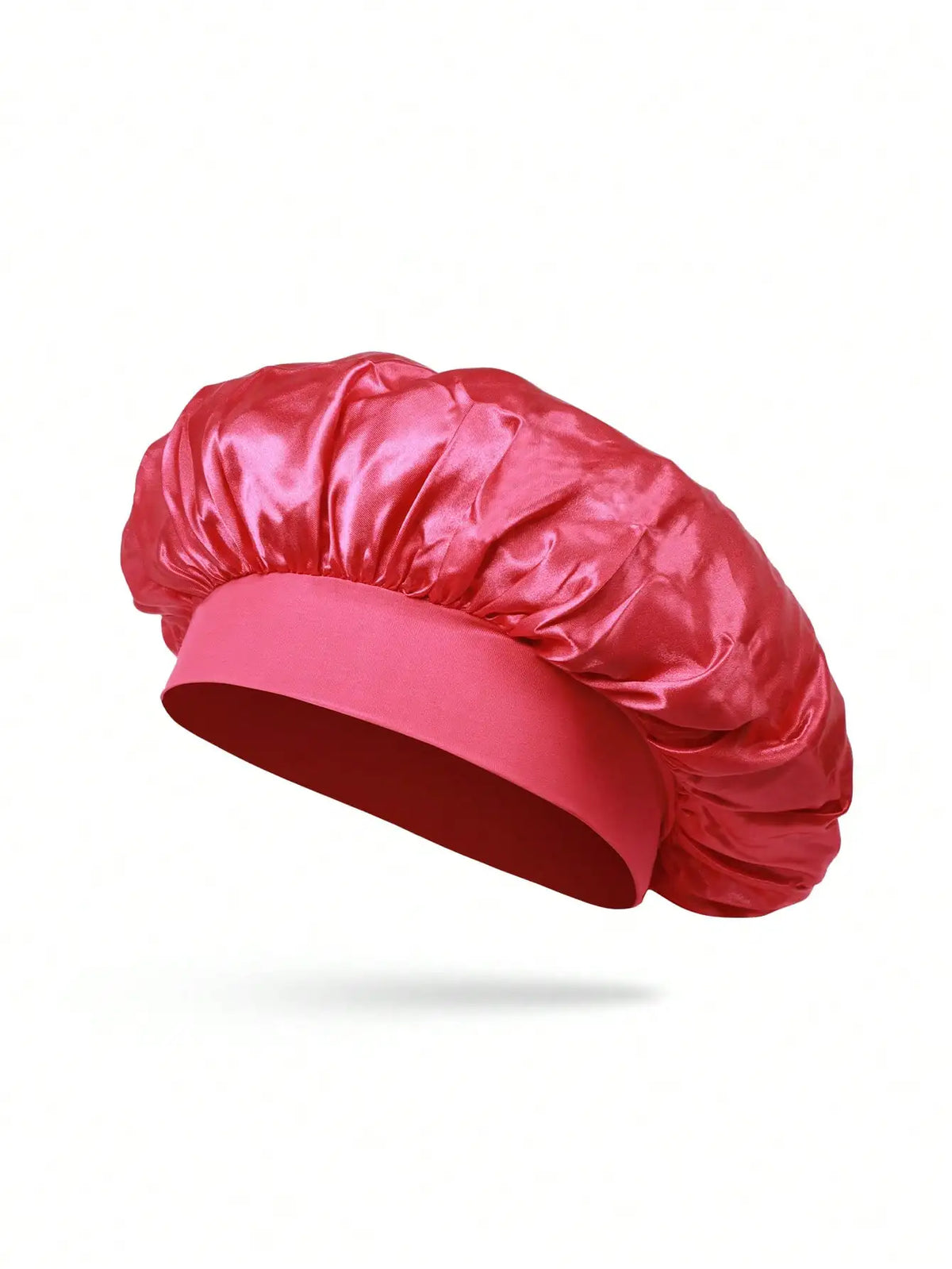 1pc Silk Sleep Cap, Women's Double-Layer Satin Lining, Soft Elastic Band, Suitable For Curly Hair Sleep Wear
