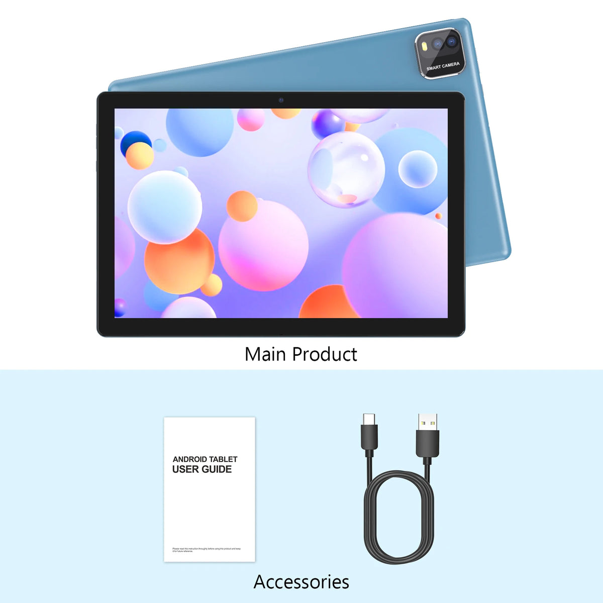 2026 Model (Upgraded Version) | 10.1-inch Android 16 Tablet | Quad-core Processor | 12GB (3GB + 9GB) RAM + 64GB ROM | Wi-Fi 6