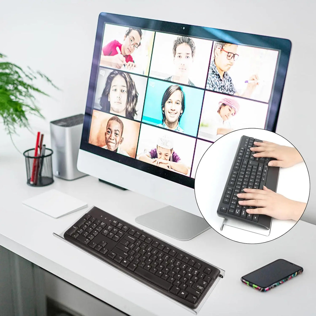 Tilted keyboard stand PC computer keyboard stand acrylic ergonomic keyboard lifter transparent keyboard tray stand, ergonomic ke