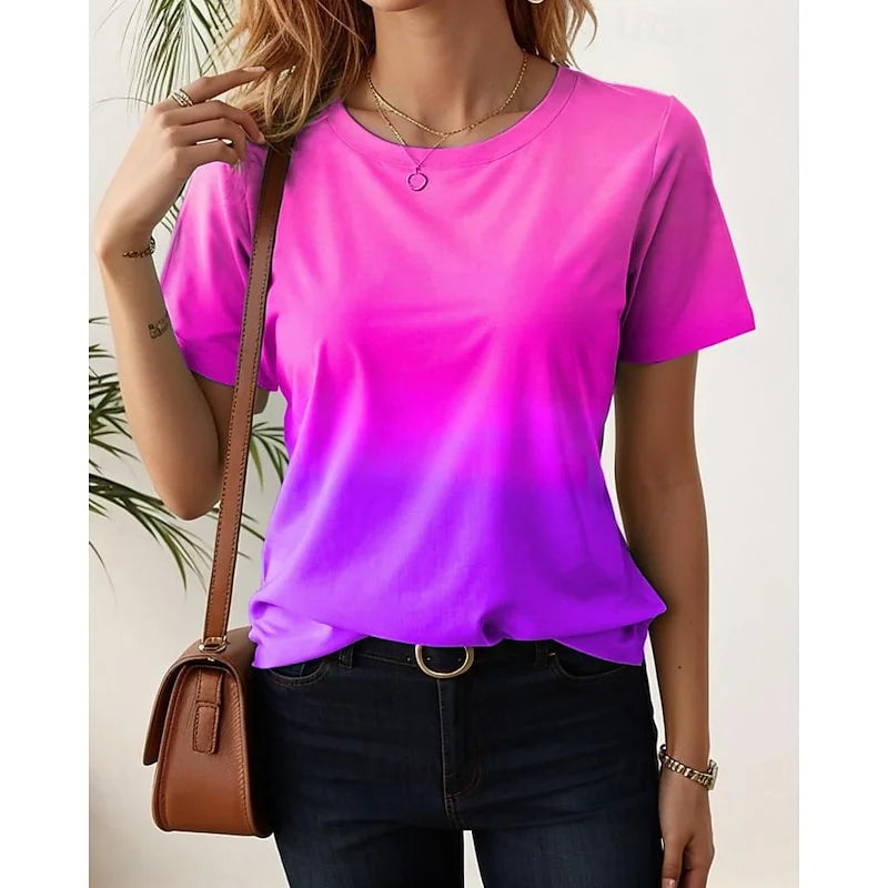 Gradient Print Short Sleeve T-Shirt