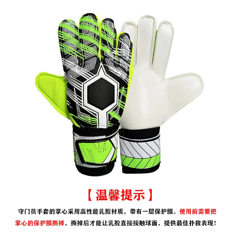 Professional Soccer Goalkeeper Gloves With Finger Save Guards, Thickened Anti Slip Latex Goalie Gloves For Adults Kids Men Women
