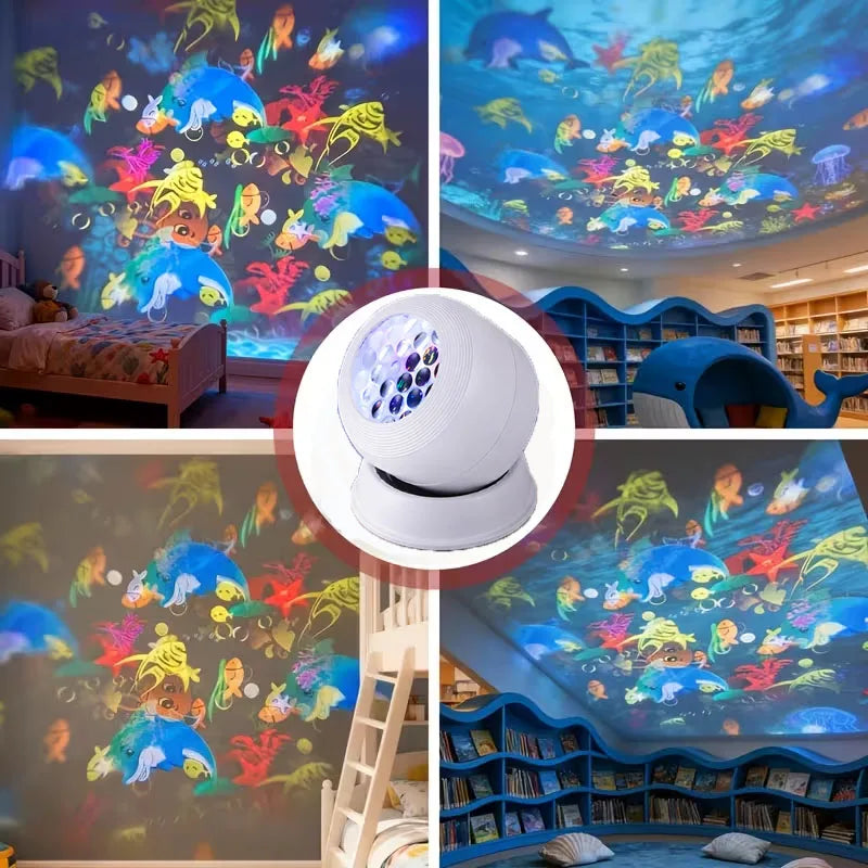 1pc Christmas Projector Light,360° Rotating Dynamic Night Light USB Powered Christmas Pattern ,Night Lighting Christmas Decor