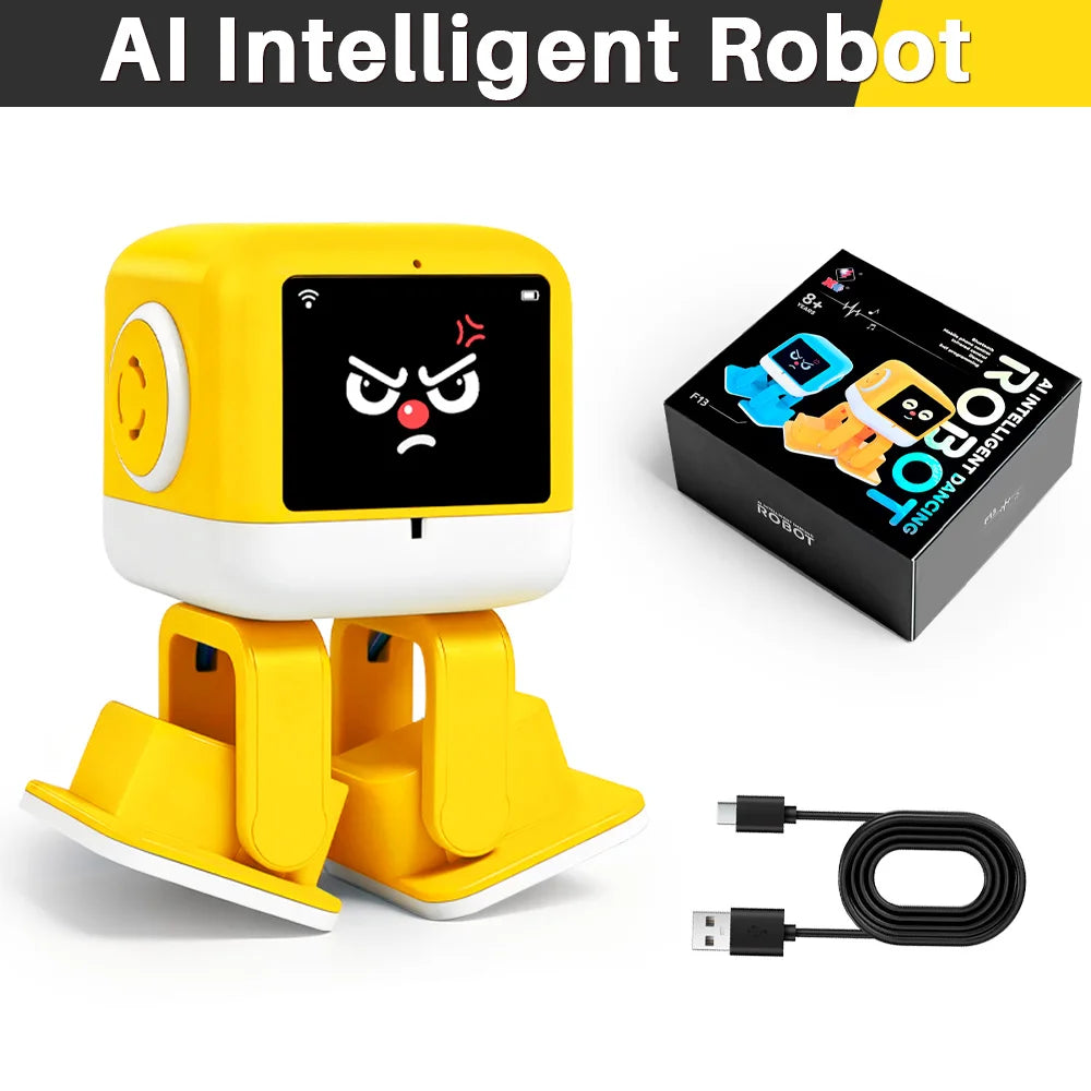 WLtoys AI Robot with LCD Display Touch Interactive Voice Control Chat Dance Educational Learning Companion Toy for Kids