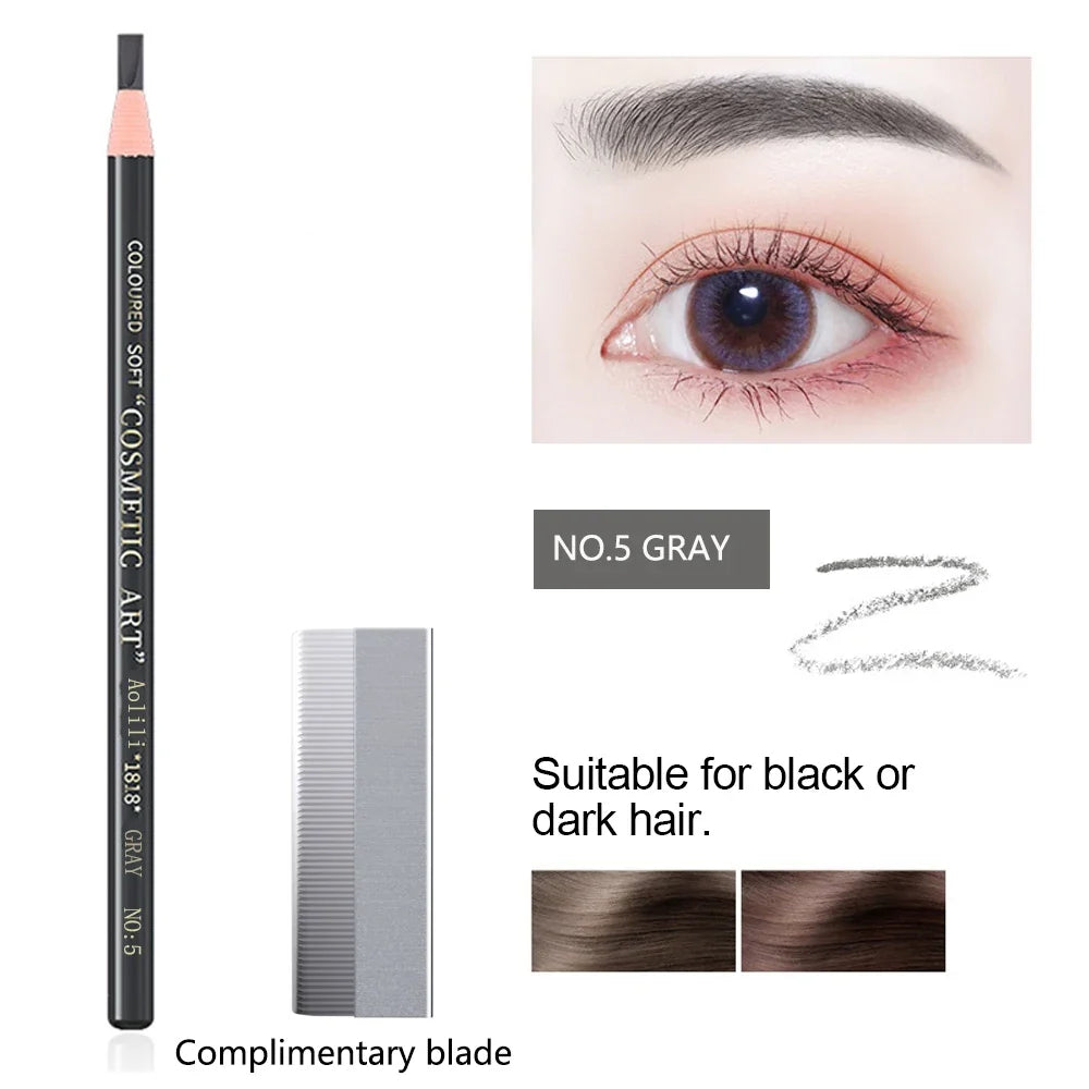 Eyebrow Pencil Waterproof Eyebrow Enhancers Long Lasting Brow Cosmetics Professional Makeup Brow Lift Feather Eyebrow Pencil