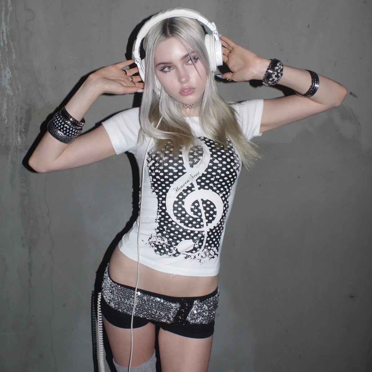 Y2k Style Goth Rock Girl Print Baby Tee Vintage Street Women Grunge T-shirt Clothes Aesthetic 2000s Tops Cute Emo Girl Crop Slim