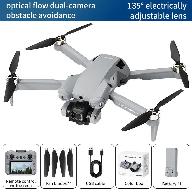 New D66 Drone with Large Screen Brushless Motor Obstacle Avoidance Remote Control Aircraft for Outdoor Entertainment