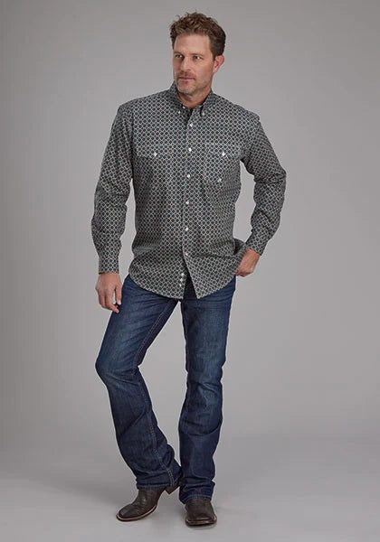 Roper 2151 Acorn Foulard (Brown) - Men's Western Shirt