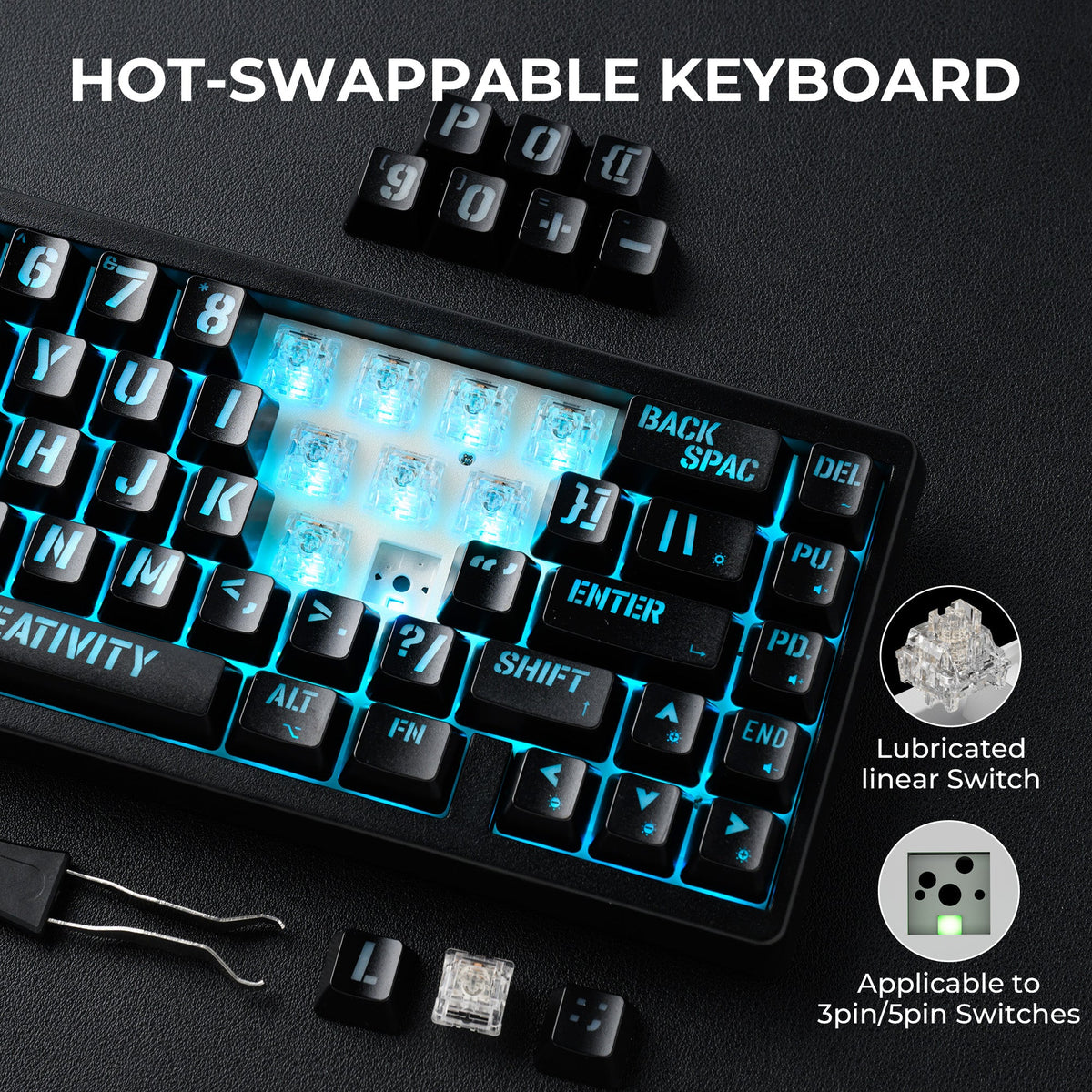 XVX M67 Miami Tri-Mode RGB Mechanical Keyboard