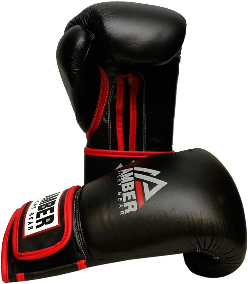 Amber Fight Gear Professional Leather Boxing Gloves | Multi-Layer Foam