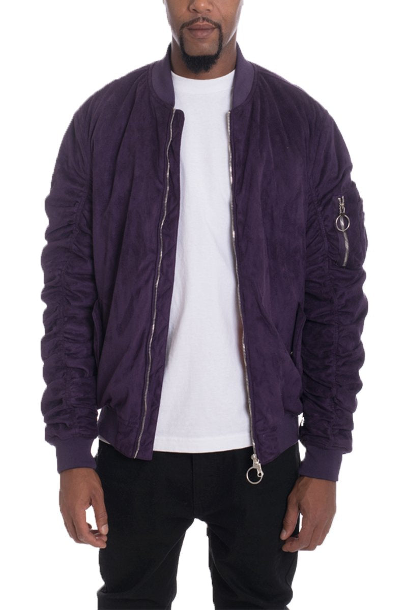 FAUX SUEDE BOMBER 6111