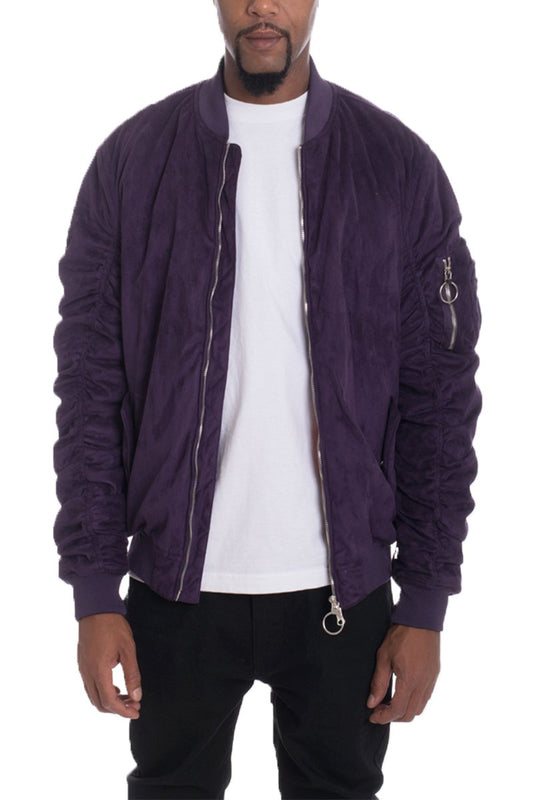 FAUX SUEDE BOMBER 6111