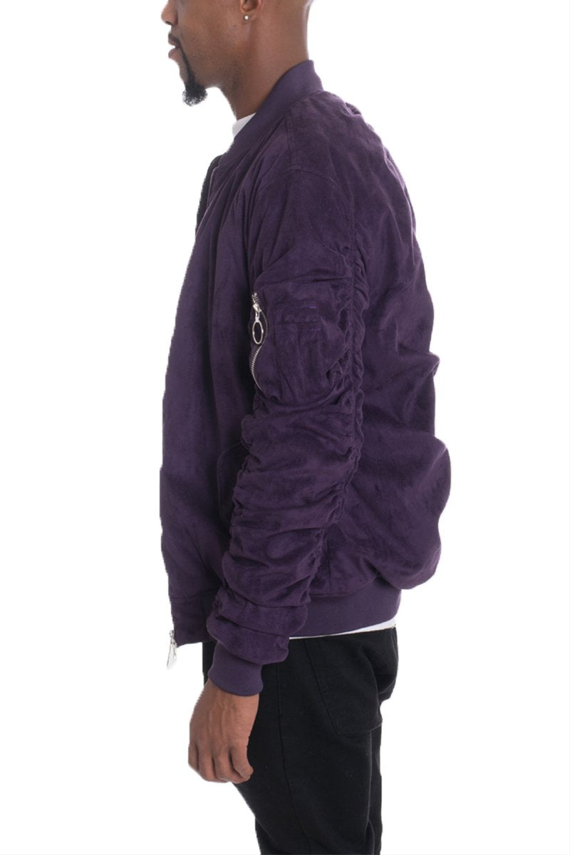 FAUX SUEDE BOMBER 6111
