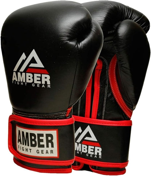 Amber Fight Gear Professional Leather Boxing Gloves | Multi-Layer Foam