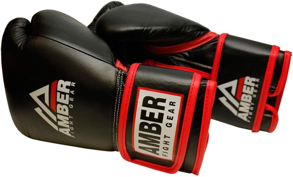 Amber Fight Gear Professional Leather Boxing Gloves | Multi-Layer Foam
