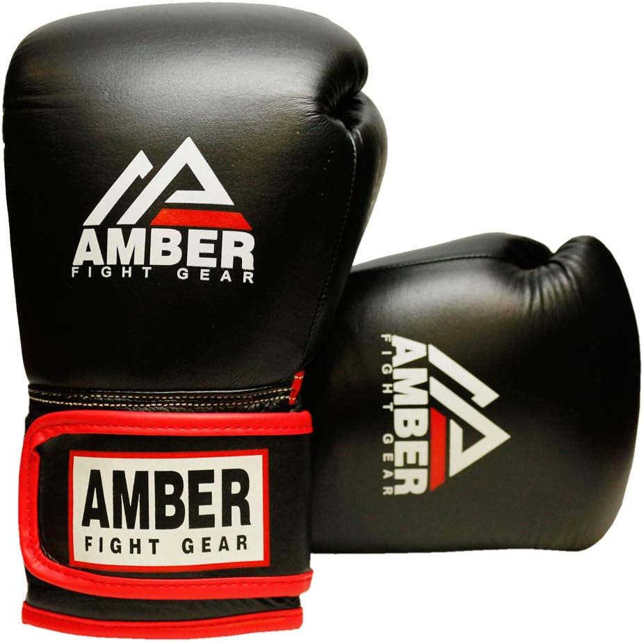 Amber Fight Gear Professional Leather Boxing Gloves | Multi-Layer Foam