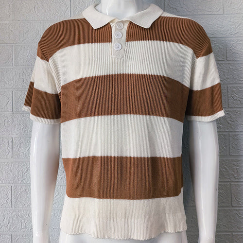 Mens Clothing Summer Fashion Lapel Sweater Short Sleeve Men Clothing