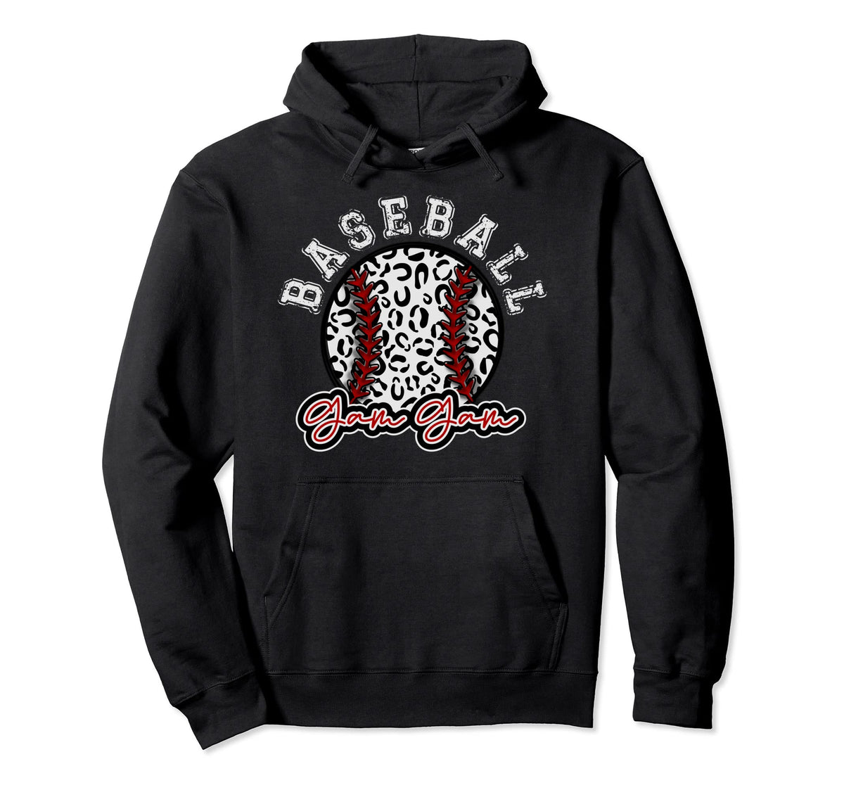 Leopard Cheetah Baseball Gam Gam Hoodie - Novelty Apparel for Adults