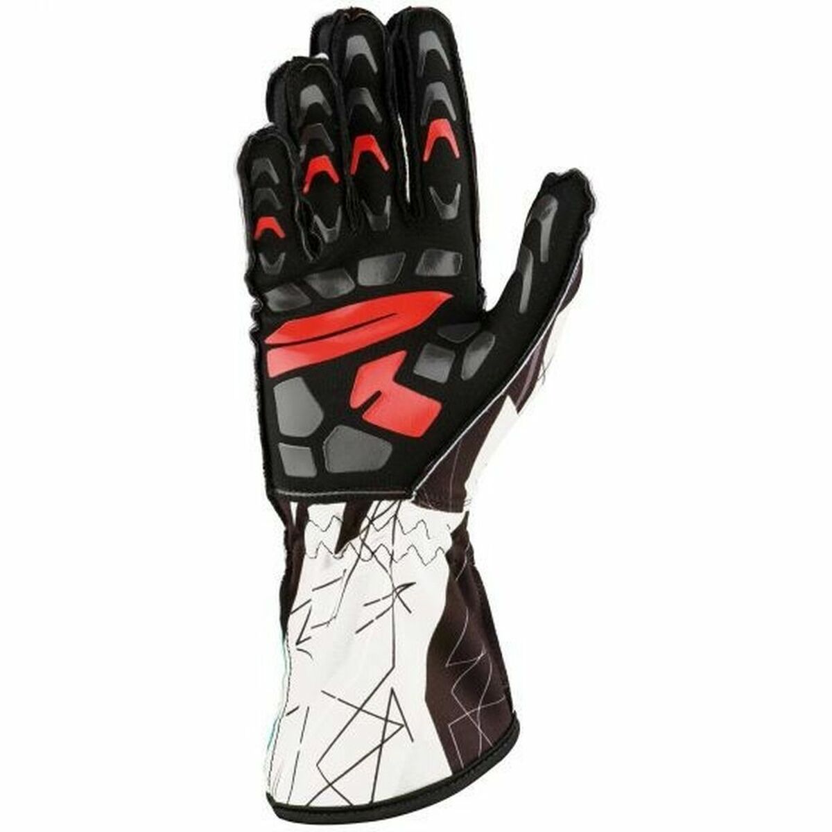 Karting Gloves OMP White Black/White M