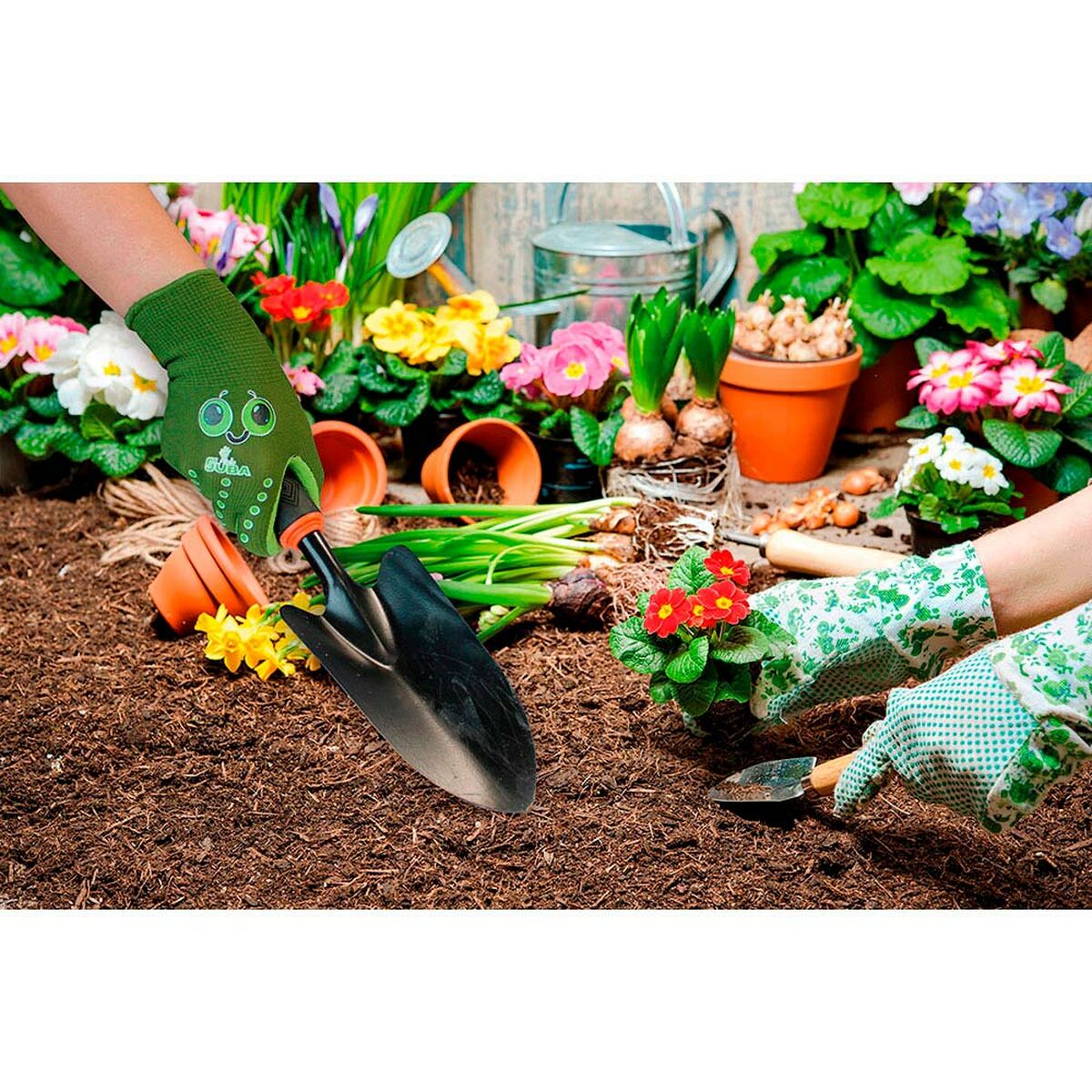 Gardening gloves JUBA Green Children's Nylon Latex
