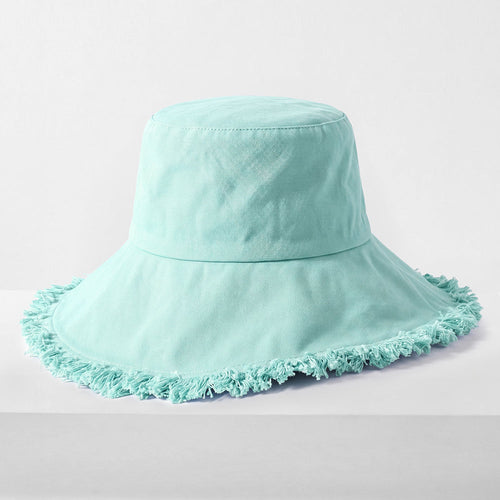 Frayed Cotton Bucket Hat for Summer – Stylish Casual Cotton Sun Hat