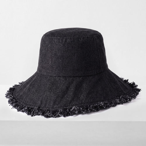 Frayed Cotton Bucket Hat for Summer – Stylish Casual Cotton Sun Hat