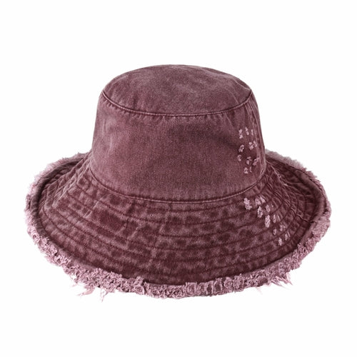 Frayed Cotton Bucket Hat for Summer – Stylish Casual Cotton Sun Hat
