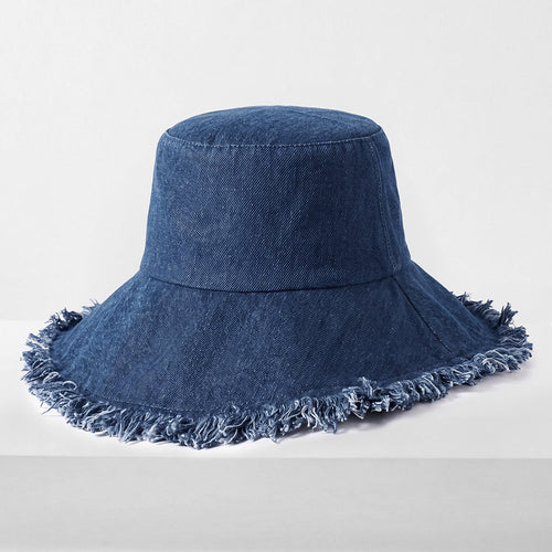 Frayed Cotton Bucket Hat for Summer – Stylish Casual Cotton Sun Hat