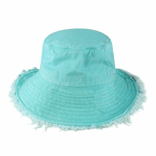 Frayed Cotton Bucket Hat for Summer – Stylish Casual Cotton Sun Hat