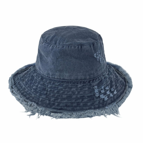 Frayed Cotton Bucket Hat for Summer – Stylish Casual Cotton Sun Hat
