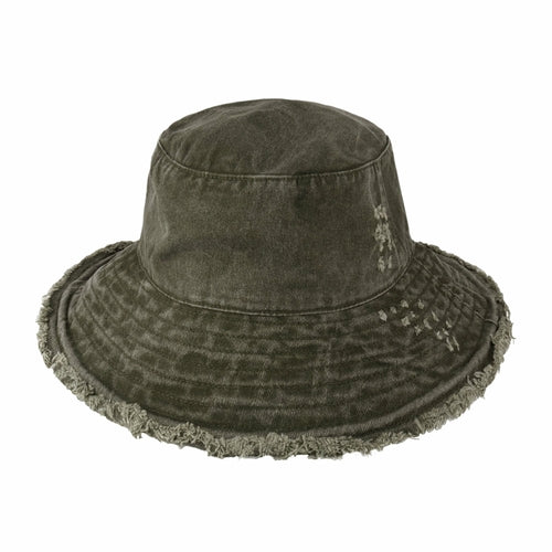 Frayed Cotton Bucket Hat for Summer – Stylish Casual Cotton Sun Hat